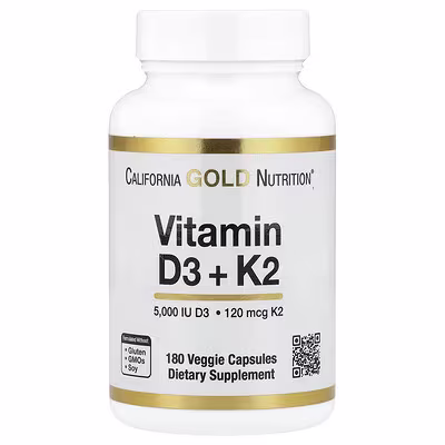 California Gold Nutrition, Vitamin D3 + K2 as MK-7